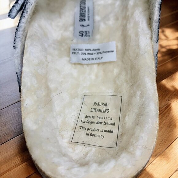 BIRKENSTOCK Arizona Shearling Wool Black & White Plaid Sandal W Sz 9 Narrow NWT - Picture 10 of 15